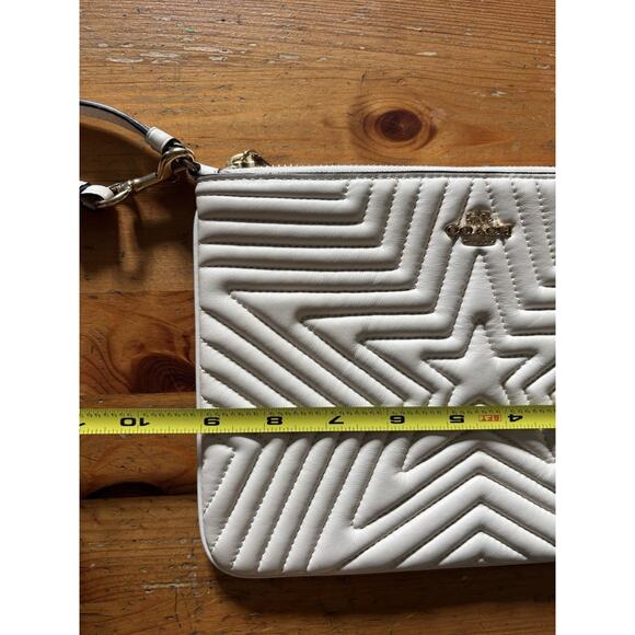 Coach Gallery Pouch With Star Quilting Zip Wristlet Wallet 2647 Chalk - Picture 8 of 9